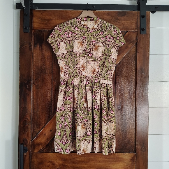 Morris & Co x H&M Womens Cottagecore Botanical Dress Size 6 Pimpernel Romantic - Picture 7 of 12
